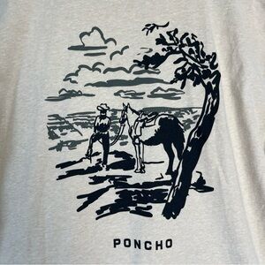 Poncho Outdoors Graphic T Shirt Mens Size Large Western Cowboy Horse 100 Cotton